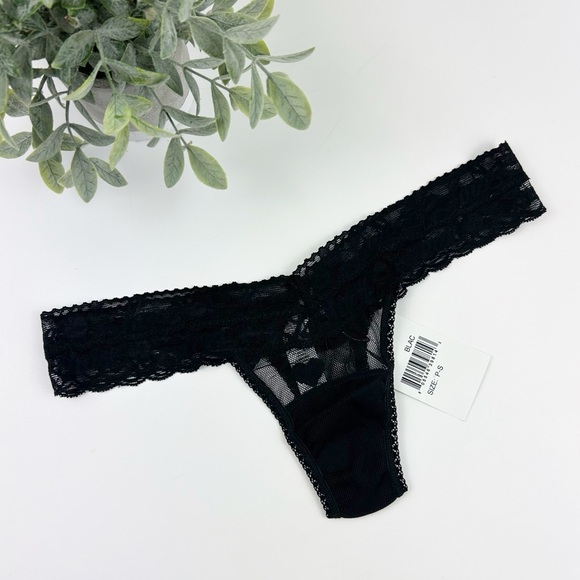 Hanky Panky Sweetheart Mesh Low Rise Thong Black Size Petite Small - Picture 1 of 4